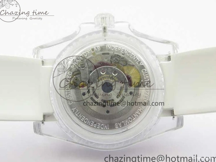 1219 Submariner Phantomlab Transparent KZF Best Edition Blue Fruit Dial on White Rubber Strap VR Classic 2563